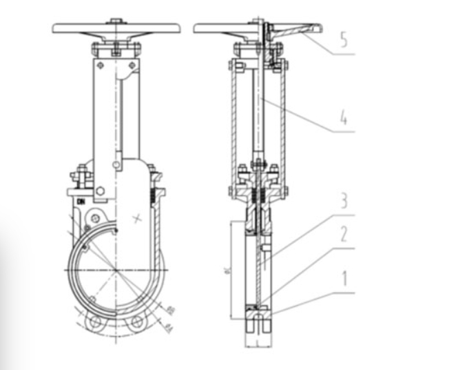K8凯发官网网址对夹式刀型闸阀结构图